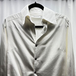 Farinaz Taghavi Winter White Size 10 Button Down Long Sleeve Top Tie Front
